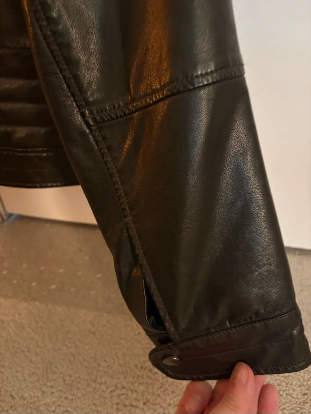 Express Brown Faux Leather Bomber Jacket with Hooded Insert